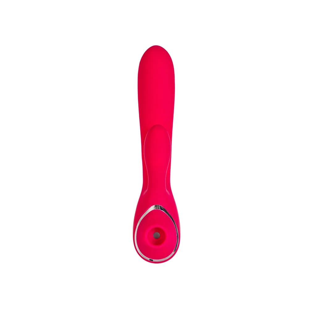 Jos Doobl Pembe Silikon Klitoral Uyarıcılı Vibratör 20 cm thumbnail 2