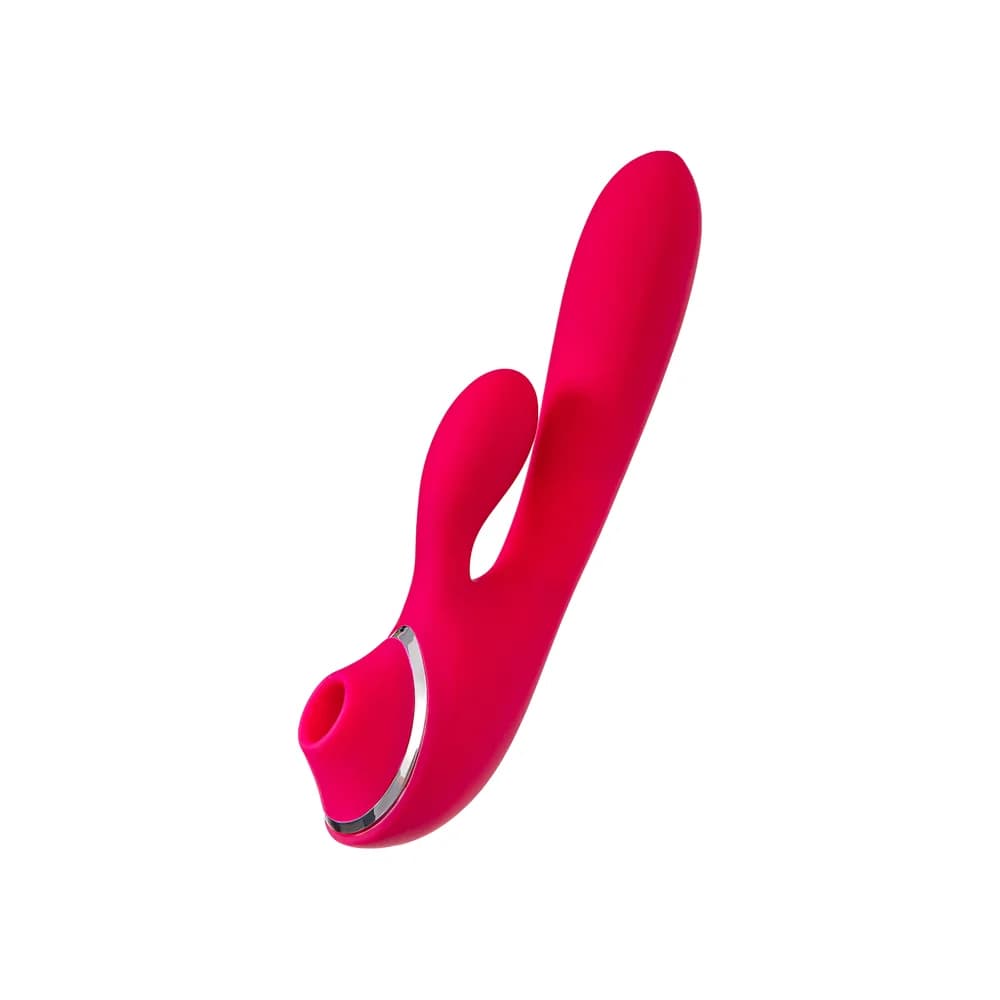 Jos Doobl Pembe Silikon Klitoral Uyarıcılı Vibratör 20 cm thumbnail 5