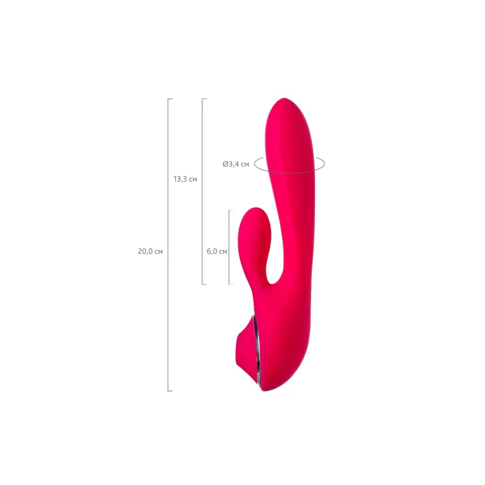 Jos Doobl Pembe Silikon Klitoral Uyarıcılı Vibratör 20 cm thumbnail 7