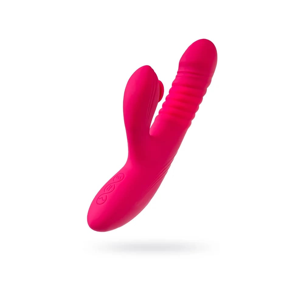 Jos JOS Seri Tavşan Vibratör, Klitoral Uyarıcılı, Silikon, Pembe, 22 cm