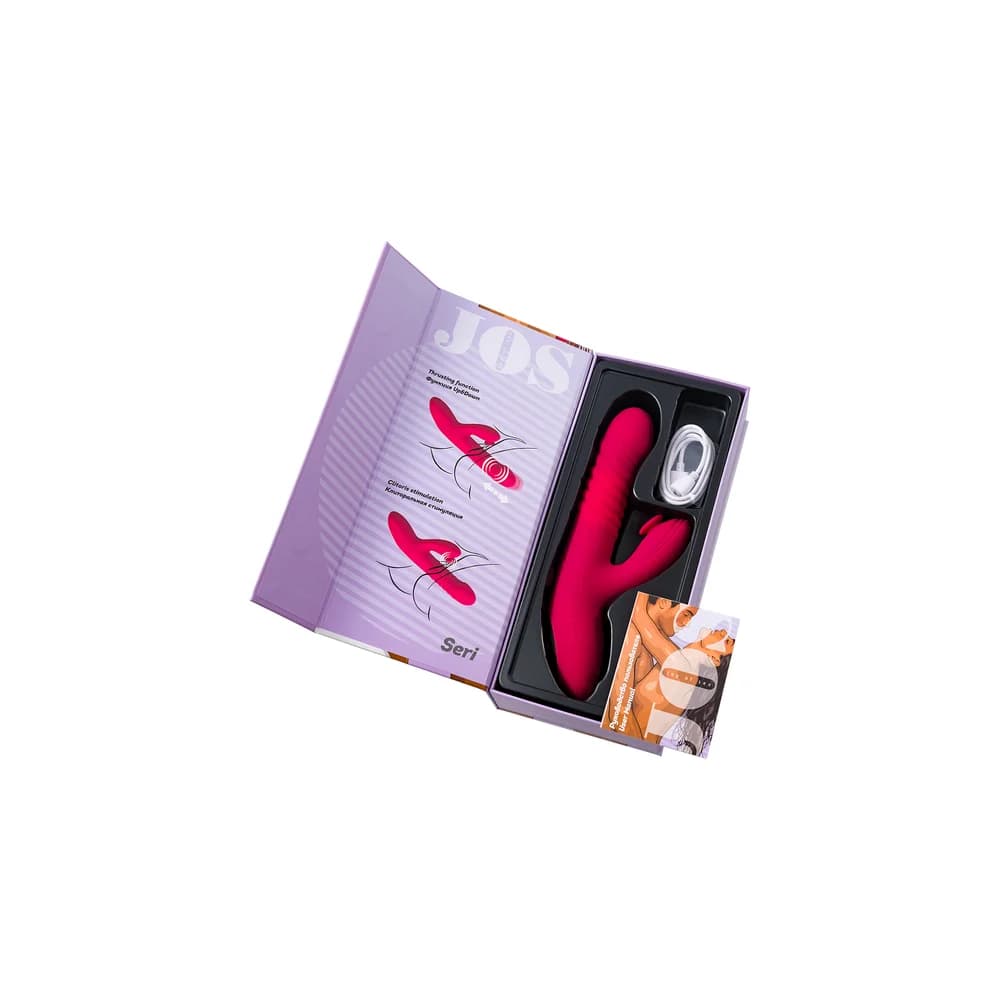 Jos JOS Seri Tavşan Vibratör, Klitoral Uyarıcılı, Silikon, Pembe, 22 cm thumbnail 11