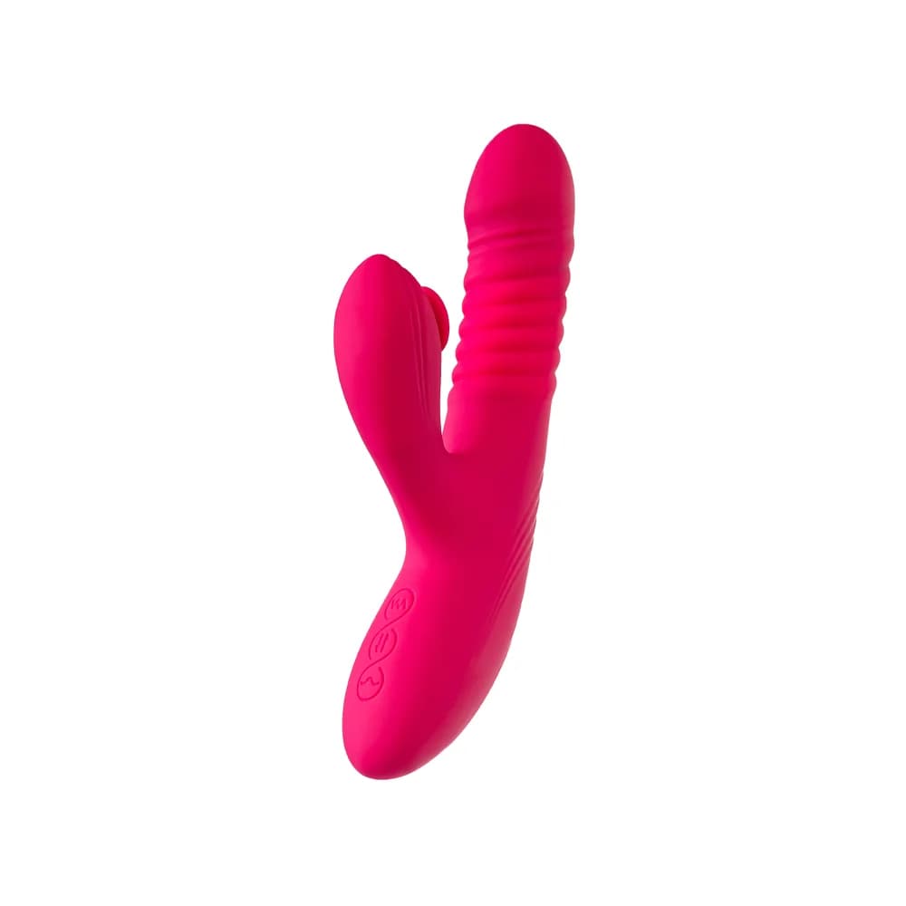 Jos JOS Seri Tavşan Vibratör, Klitoral Uyarıcılı, Silikon, Pembe, 22 cm thumbnail 5