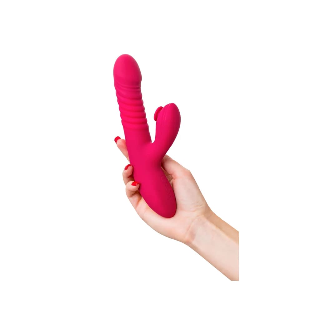 Jos JOS Seri Tavşan Vibratör, Klitoral Uyarıcılı, Silikon, Pembe, 22 cm thumbnail 7