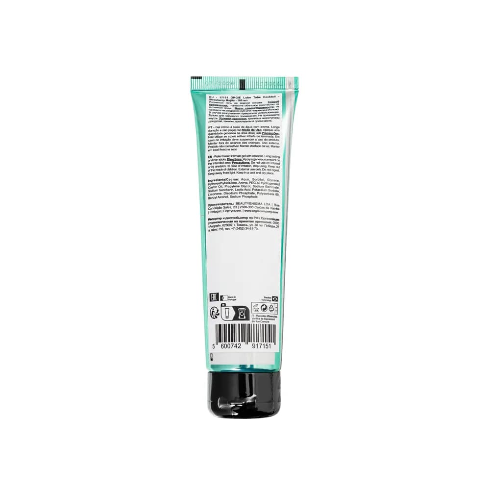 Orgie Lube Tube Cocktail Strawberry Mojito 100 ml Aromalı Kayganlaştırıcı Jel thumbnail 3