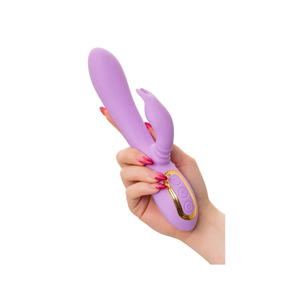 Jos Jammy Silikon Mor 22.5 cm Dönen Başlıklı Titreşimli Klitoral Vibratör thumbnail 5