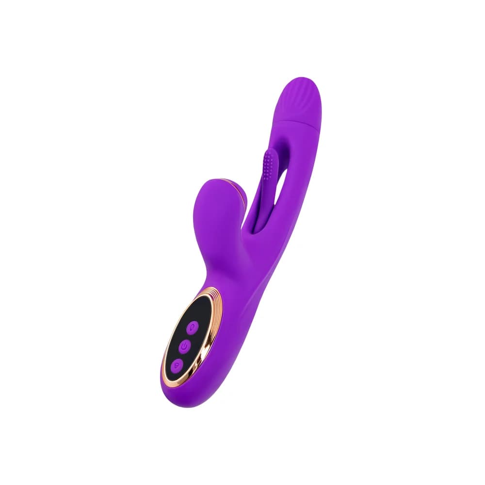 Jos Pitti Kadınlar İçin Mor 24 cm Dil ve Vakum Stimülasyonlu Silikon Vibratör thumbnail 4