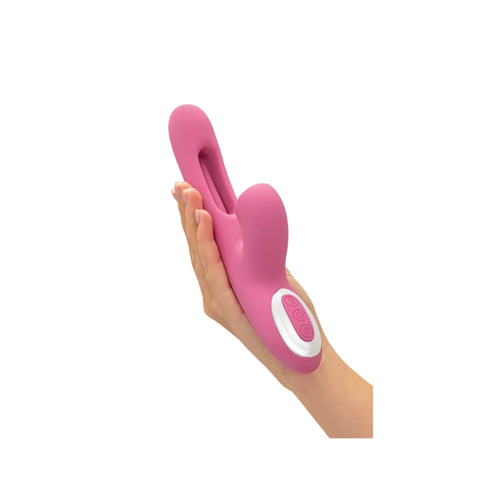 Jos Monti Hareketli Dilli ve Titreşimli Top Başlıklı Silikon Vibratör Pembe 24 cm thumbnail 5