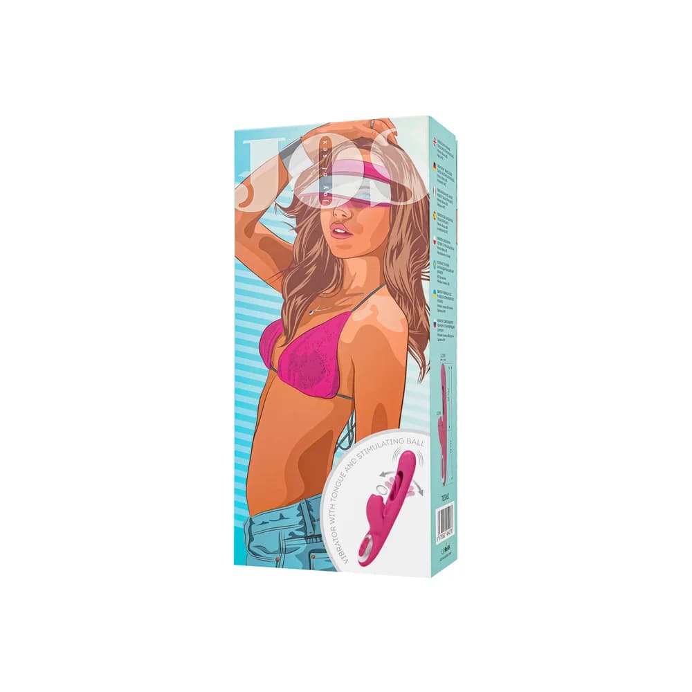 Jos Monti Hareketli Dilli ve Titreşimli Top Başlıklı Silikon Vibratör Pembe 24 cm thumbnail 10