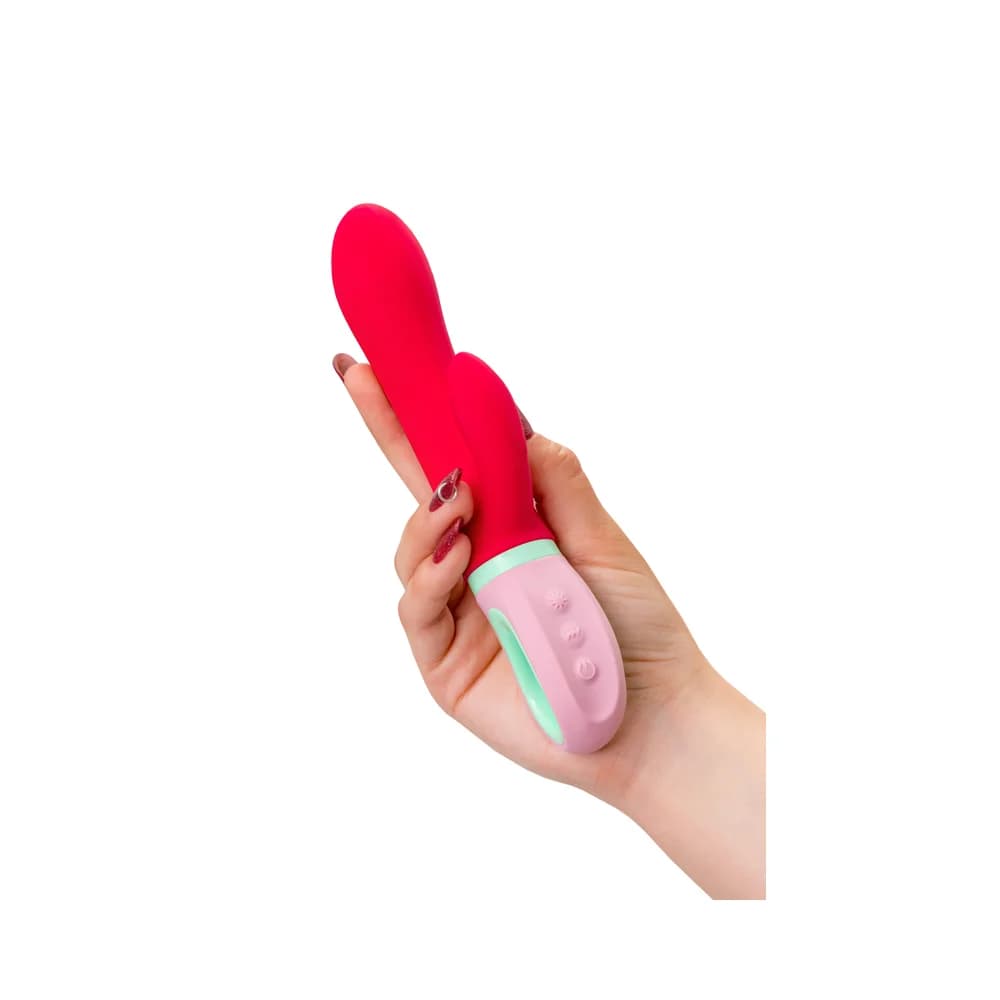 Flovetta Petunia Klitoral Uyarıcılı Silikon Vibratör Kırmızı 19 cm thumbnail 7
