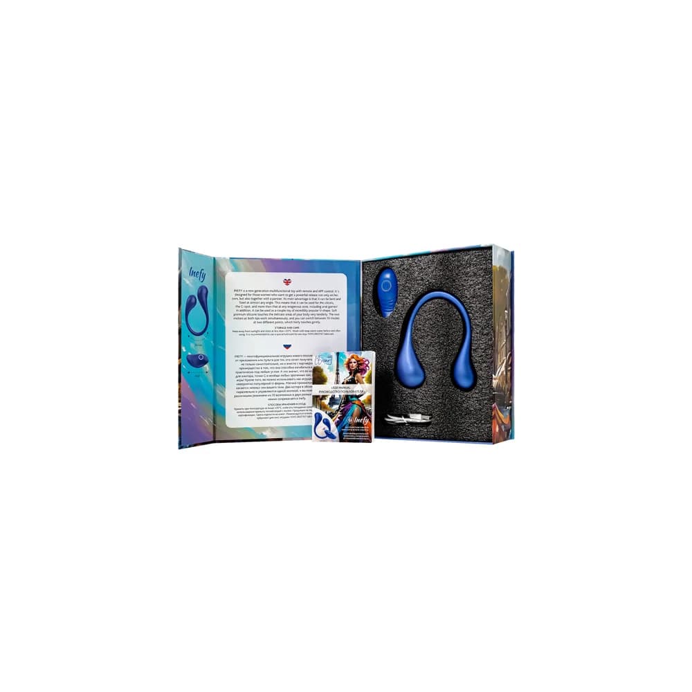 L'Eroina App Inefy Çok Fonksiyonlu Uzaktan ve Uygulama Kontrollü Silikon Mavi Vibratör 26.5 cm thumbnail 9