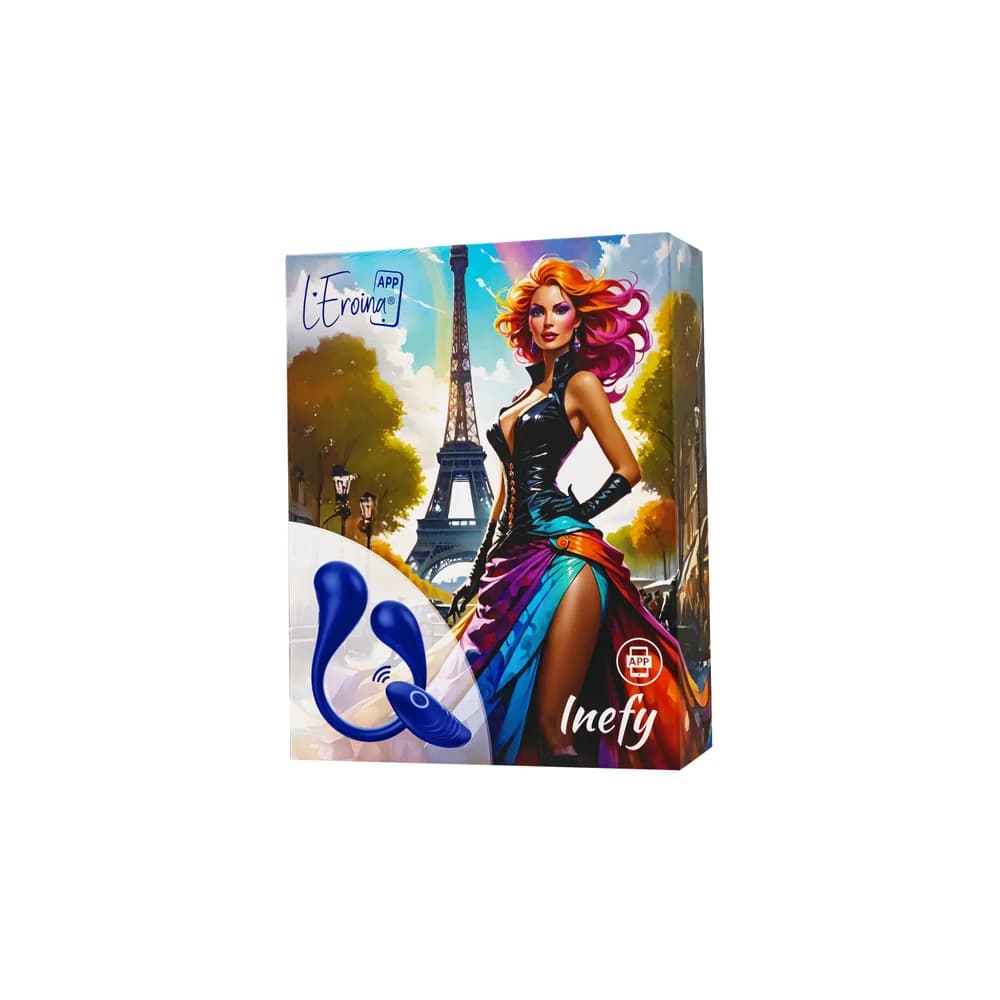 L'Eroina App Inefy Çok Fonksiyonlu Uzaktan ve Uygulama Kontrollü Silikon Mavi Vibratör 26.5 cm thumbnail 10