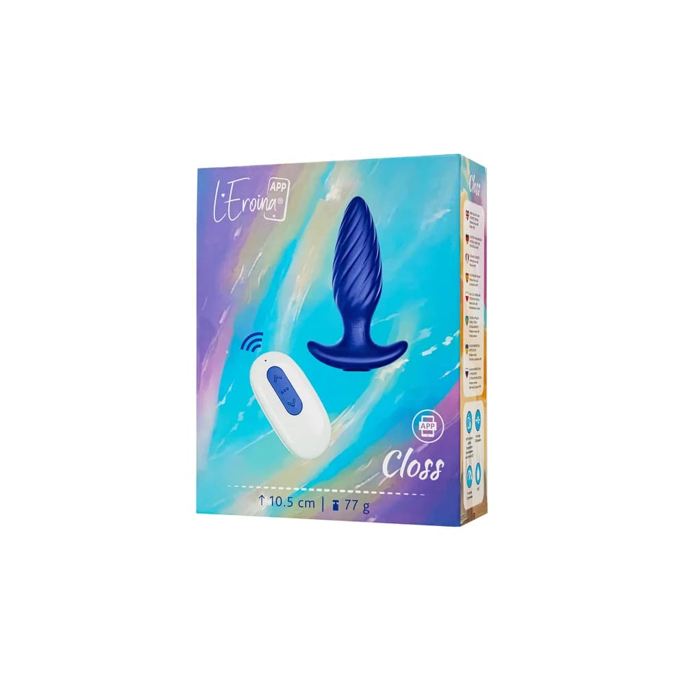 L'Eroina App Closs Uygulama ve Kumandadan Kontrollü Silikon Mavi Anal Vibratör 10.5 cm thumbnail 11