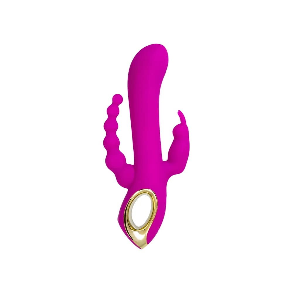 A-Toys by TOYFA Trinny Üçlü Etkili Silikon Vibratör - 21.5 cm Mor thumbnail 4