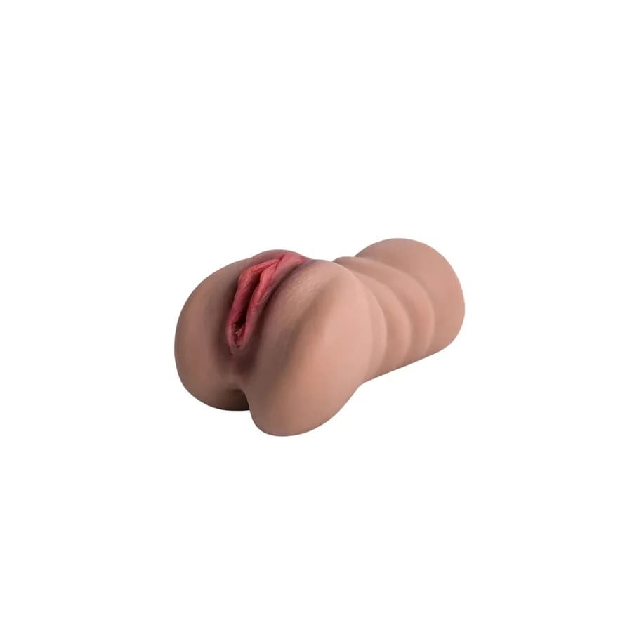 XOXO 2 Girişli Gerçekçi TPE Mastürbatör - 17.5 cm Kahverengi thumbnail 2