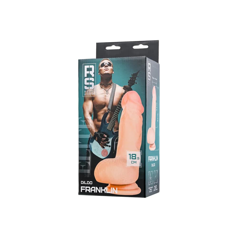 RealStick Elite Oliver Vantuzlu Şeffaf Gerçekçi TPR Dildo 18.5 cm