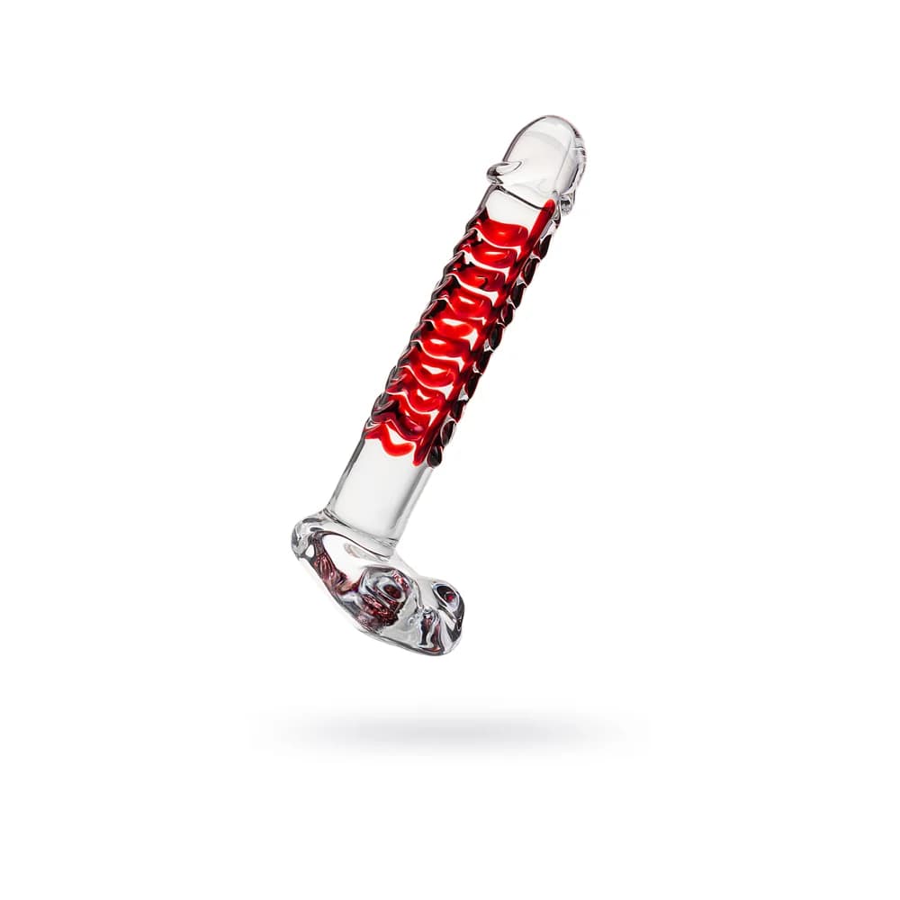 Sexus Glass Transparan Cam 16 cm Kabartmalı Fantezi Dildo