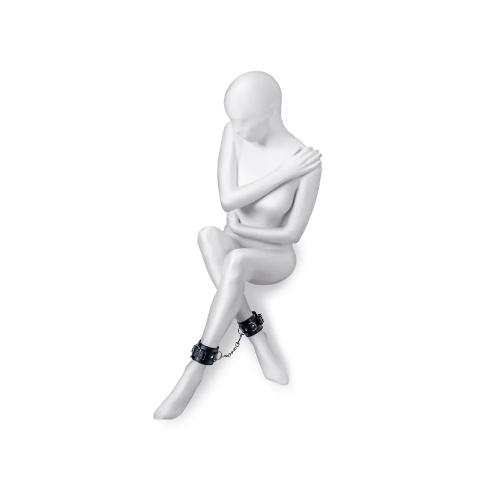 Anonymo by TOYFA PU Deri Siyah Ayak Kelepçesi ve BDSM Prangası 26.5 cm