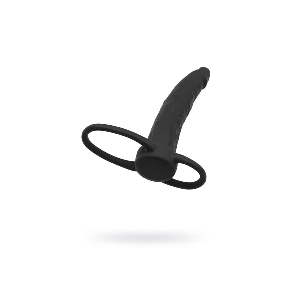 Black&Red by TOYFA Çift Halkalı Silikon Penis Kılıfı ve Penetrasyon Aparatı 16,5 cm