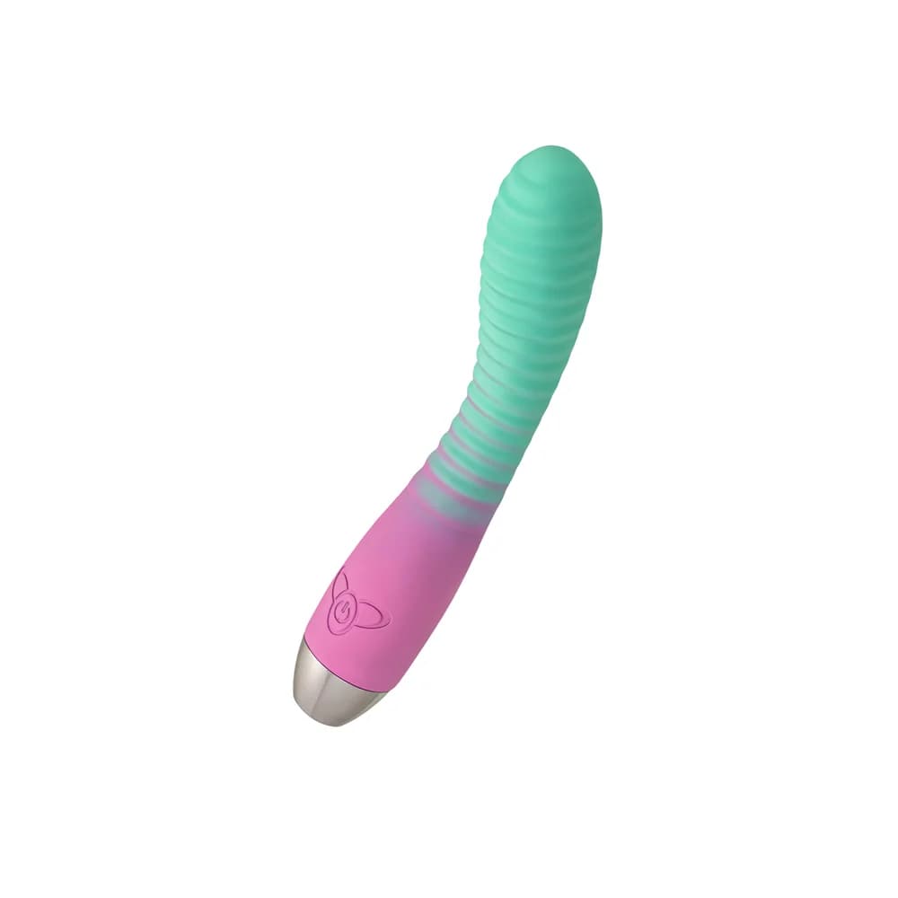 Flovetta Azalia Kavisli Başlıklı Silikon Vibratör Nane Pembesi 20.5 cm