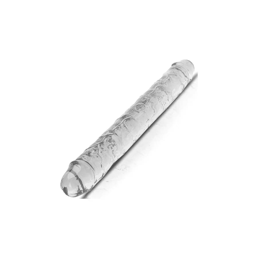Çift Taraflı Şeffaf Realistik Esnek Jelly Dildo 44,5 cm